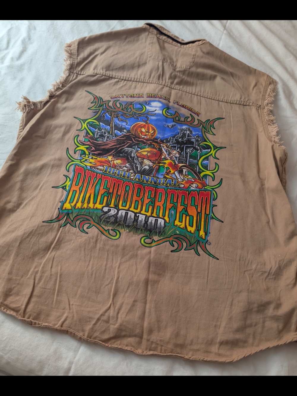 Bikers Edge Biketoberfest Graphic Fringed Sleeveless Shirt